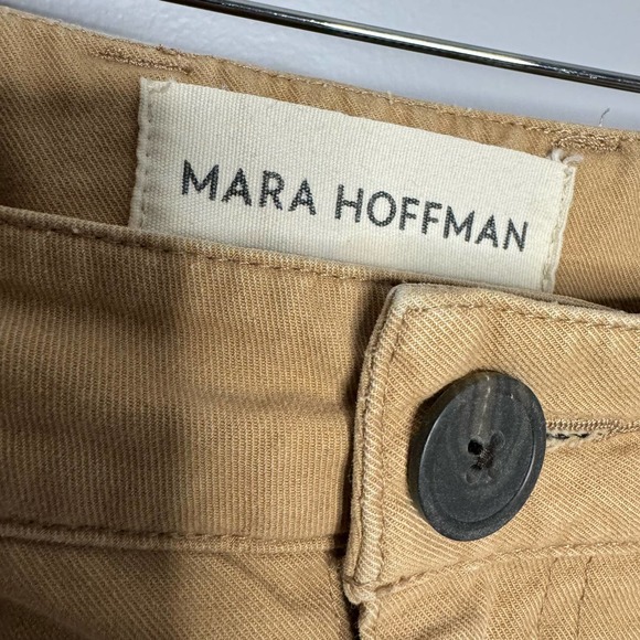 MARA HOFFMAN Monte Plated Front Pants Khaki High Rise - Picture 8 of 9